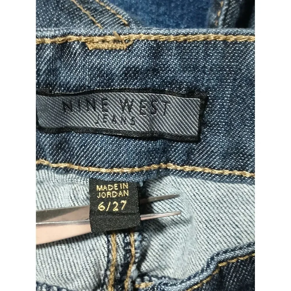 Nine West Jeans Womens Size 6 Straight Leg Blue Denim High Waist - Picture 12 of 15